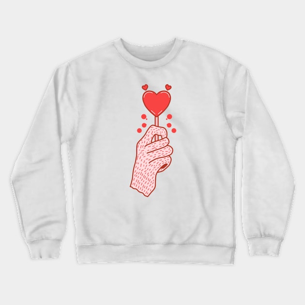 Red Heart Lollipop Crewneck Sweatshirt by Aisiiyan